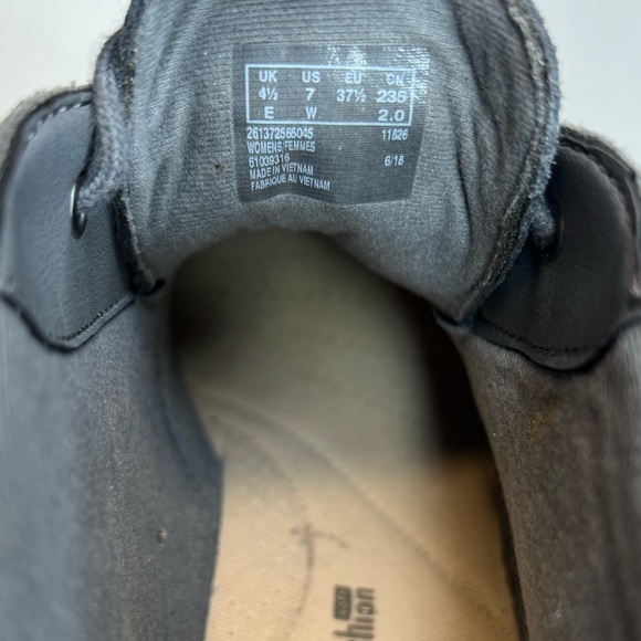 Clarks Collection Womens Hazen Charm Grey Suede Wedge Ankle Booties Sz 7M XLNT! - Picture 11 of 13